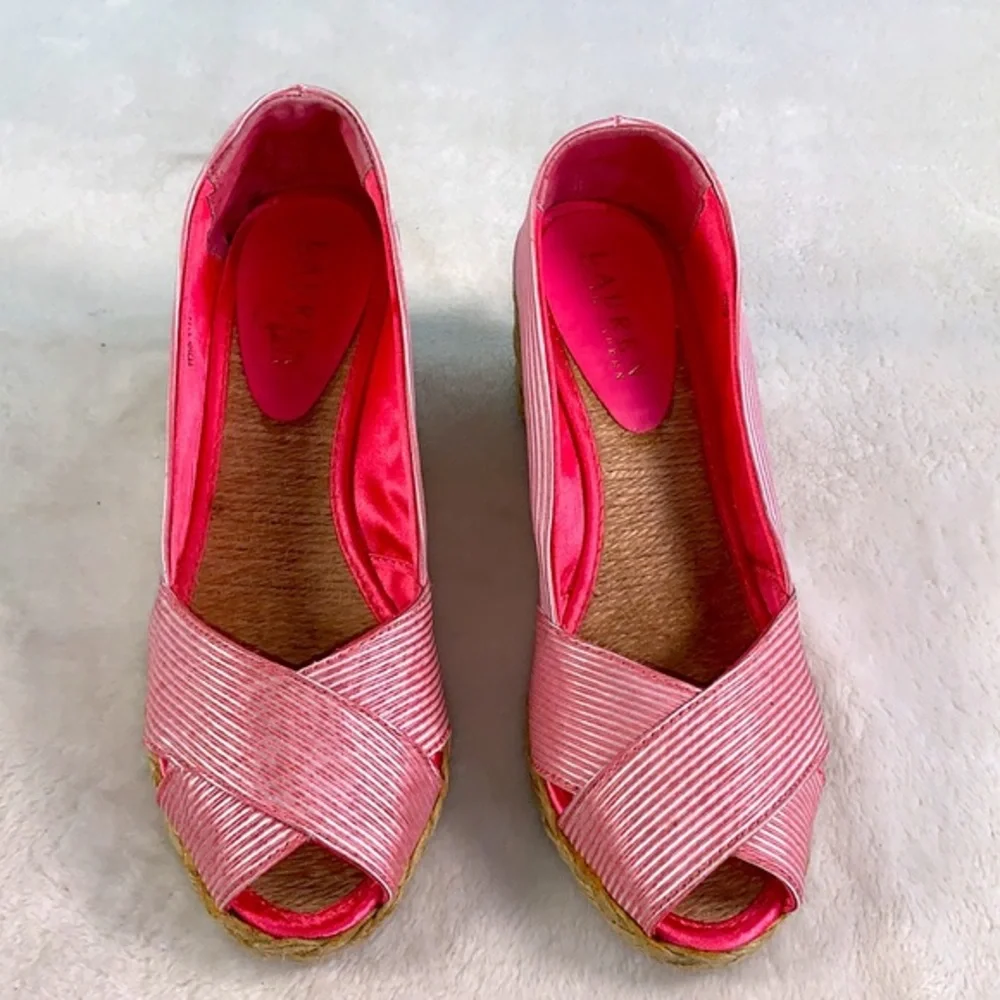 Lauren Ralph Lauren Cecilia Open-Toe Satin Stripe Espadrille